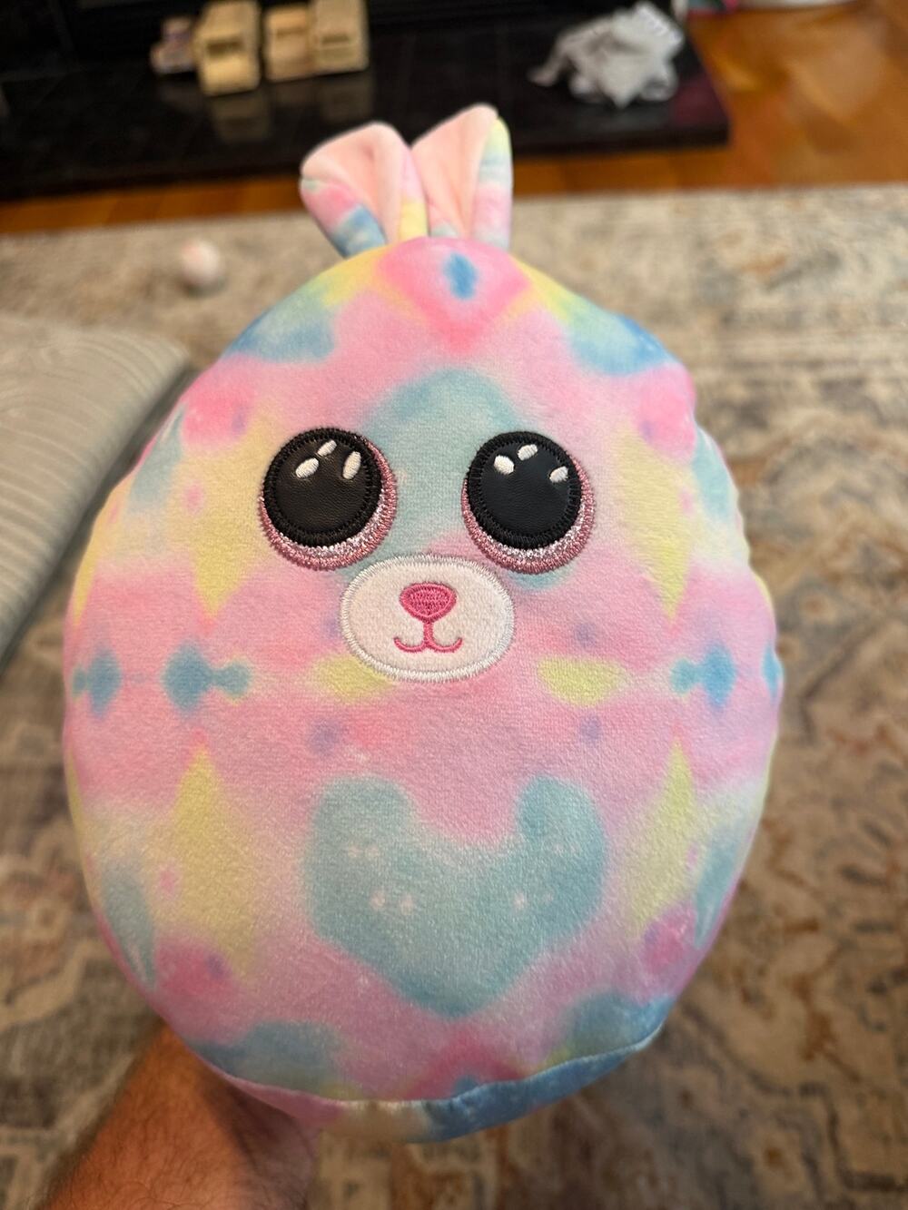 TY Floppity Bunny Rabbit Plush Pastel Pink Blue Yellow Large 12” Easter Toy